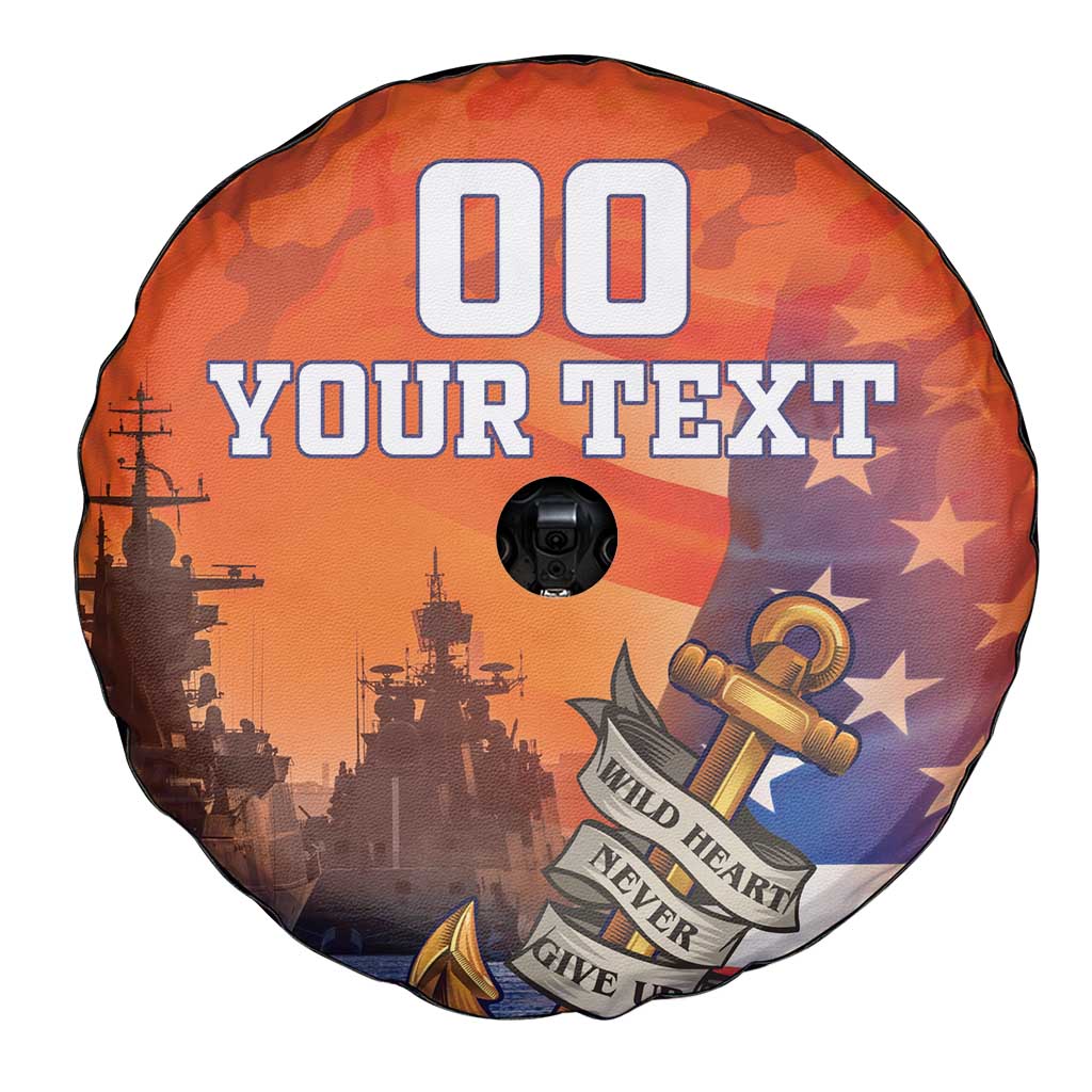 Custom US Navy Veteran Spare Tire Cover With Camouflage Pattern - Wonder Print Shop