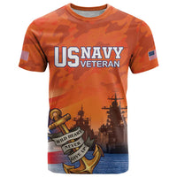 Custom US Navy Veteran T Shirt With Camouflage Pattern - Wonder Print Shop