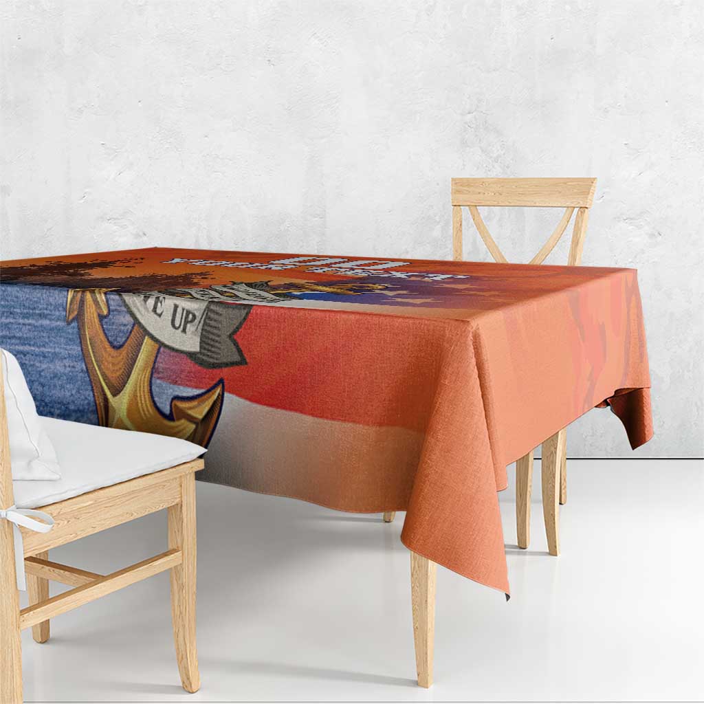 Custom US Navy Veteran Tablecloth With Camouflage Pattern - Wonder Print Shop