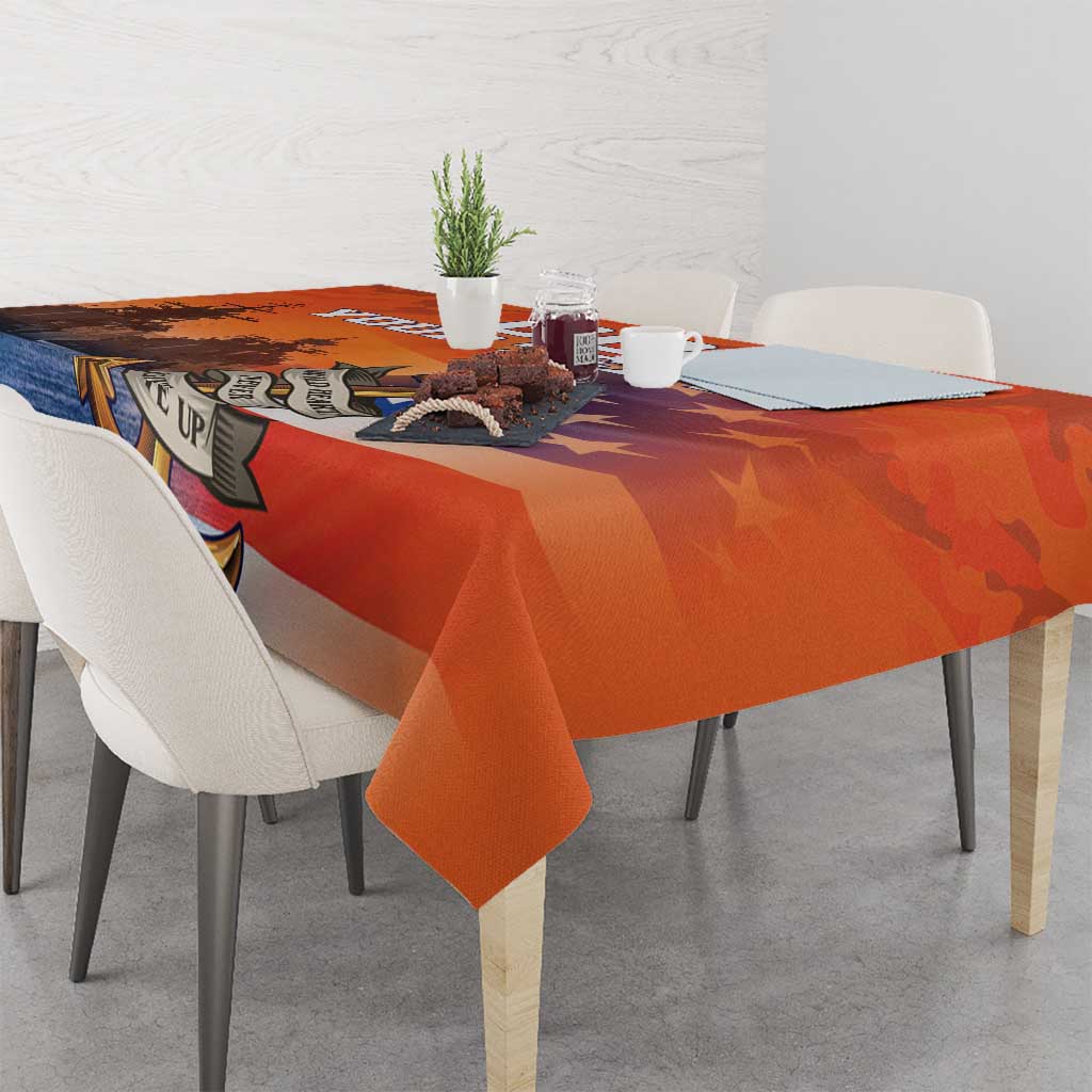 Custom US Navy Veteran Tablecloth With Camouflage Pattern - Wonder Print Shop