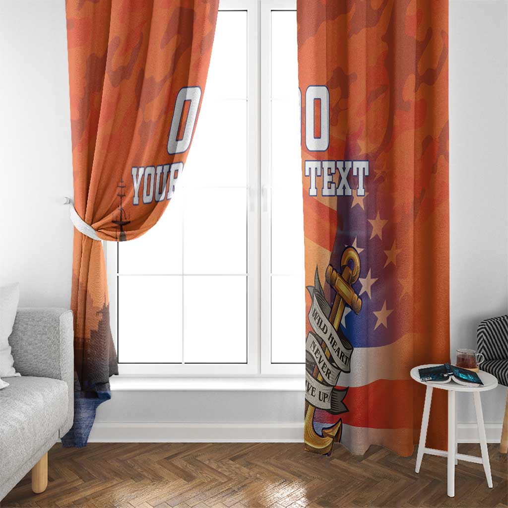Custom US Navy Veteran Window Curtain With Camouflage Pattern - Wonder Print Shop