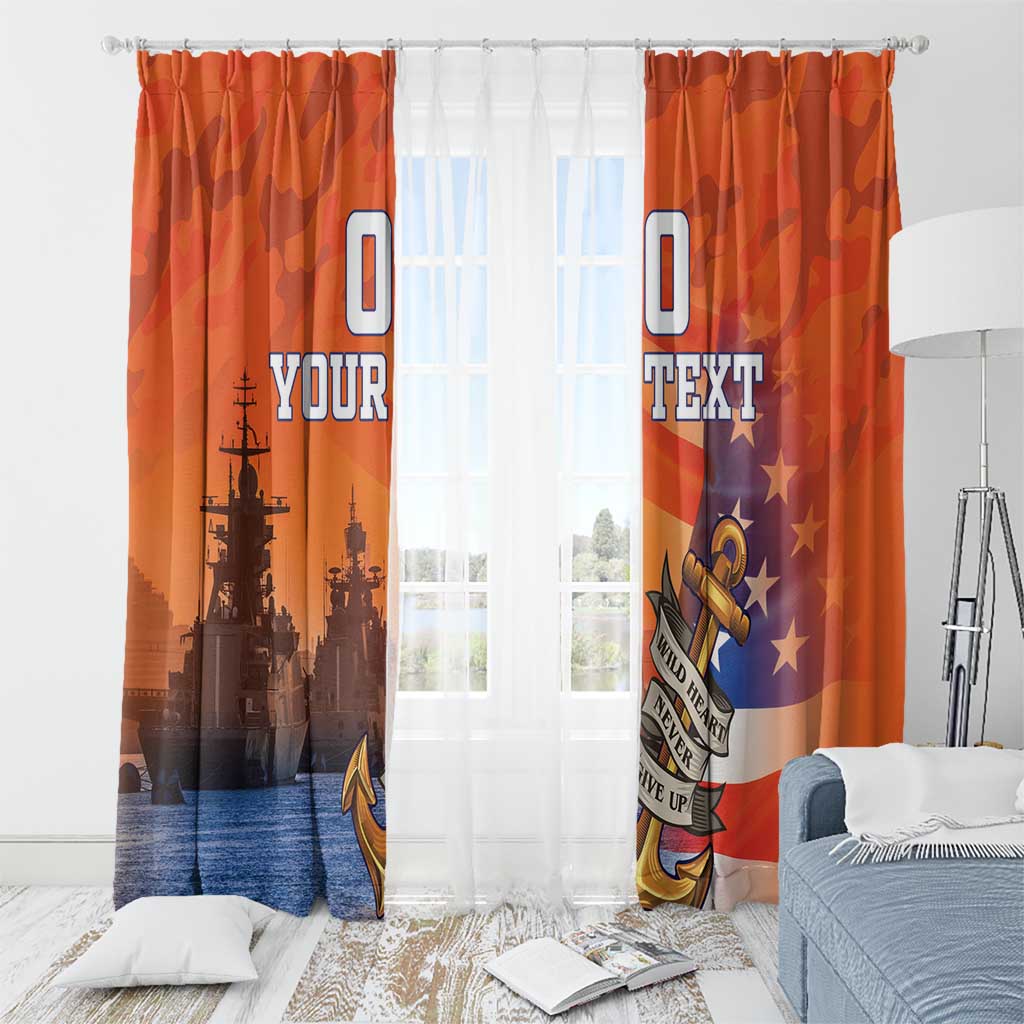 Custom US Navy Veteran Window Curtain With Camouflage Pattern - Wonder Print Shop