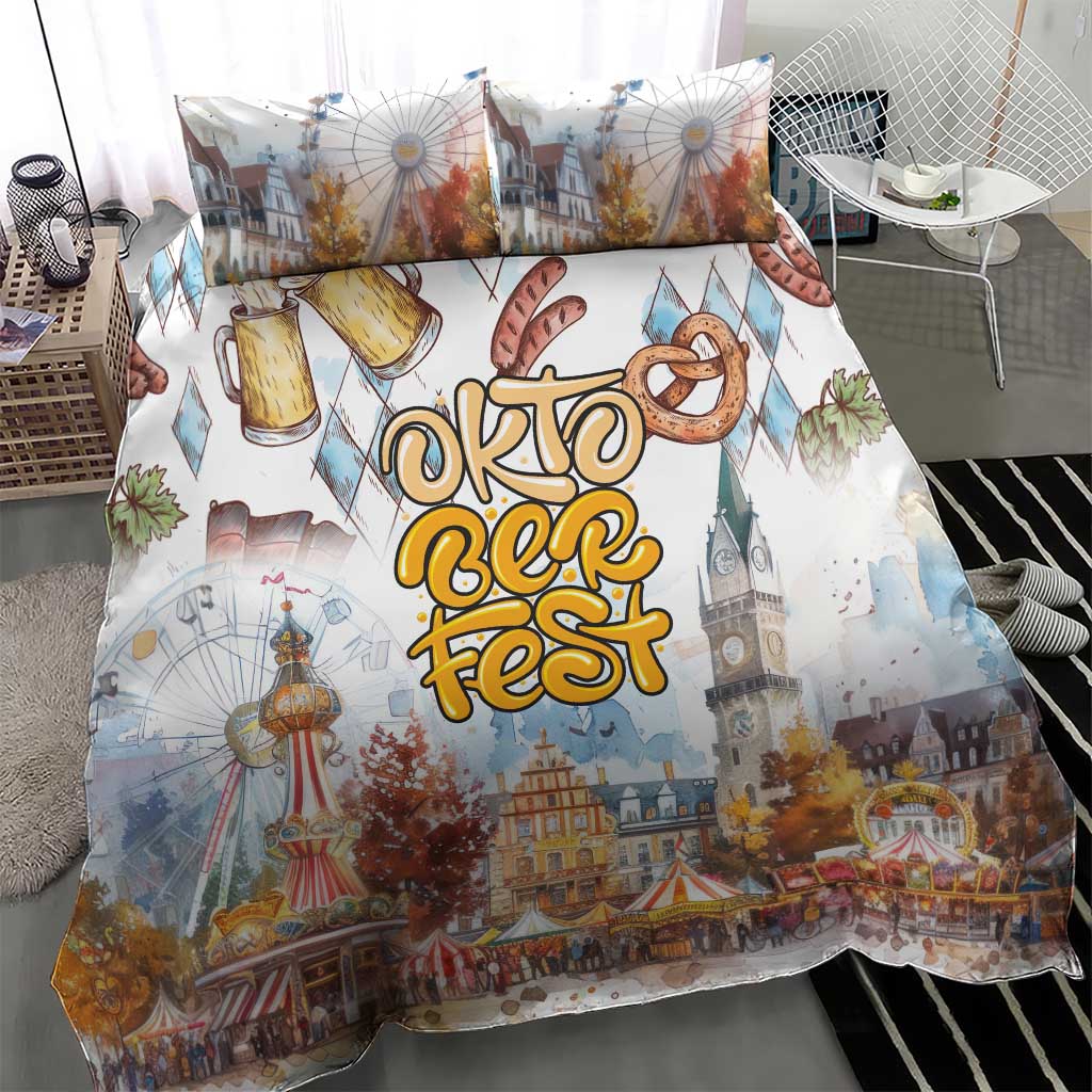 German Oktoberfest Beer Bedding Set Heritage Beer Riesenrad Joy - Wonder Print Shop