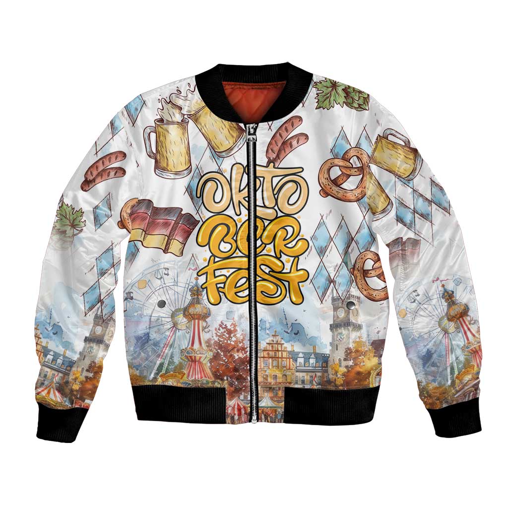 German Oktoberfest Beer Bomber Jacket Heritage Beer Riesenrad Joy - Wonder Print Shop