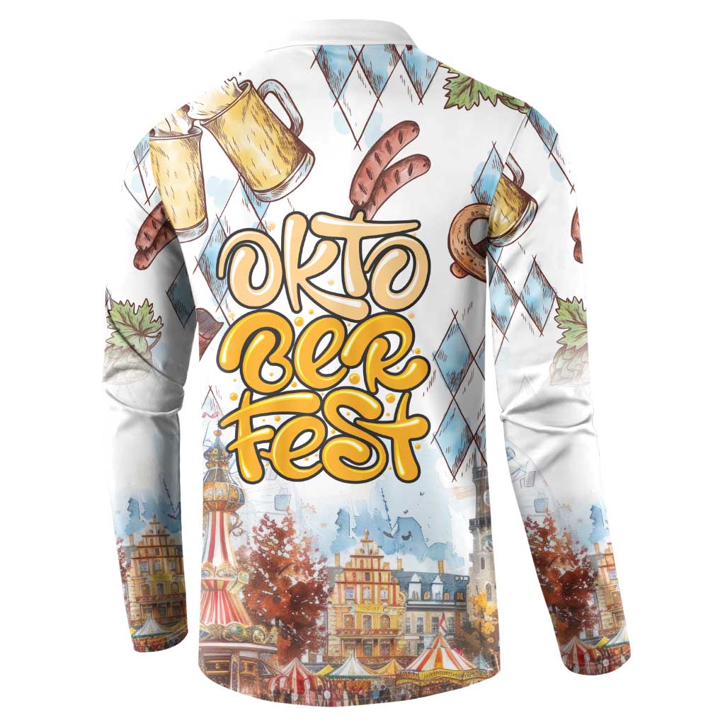 German Oktoberfest Beer Button Sweatshirt Heritage Beer Riesenrad Joy - Wonder Print Shop