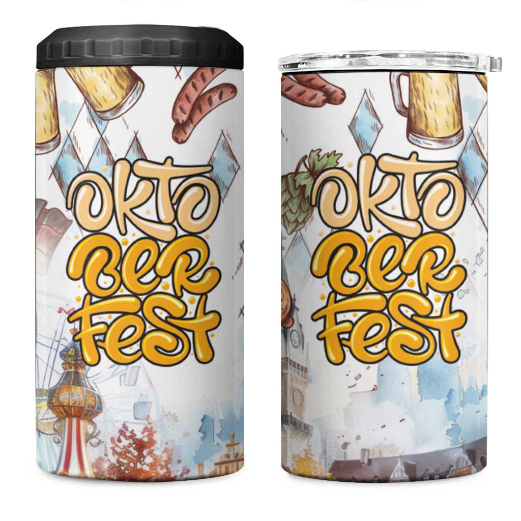 German Oktoberfest Beer 4 in 1 Can Cooler Tumbler Heritage Beer Riesenrad Joy - Wonder Print Shop