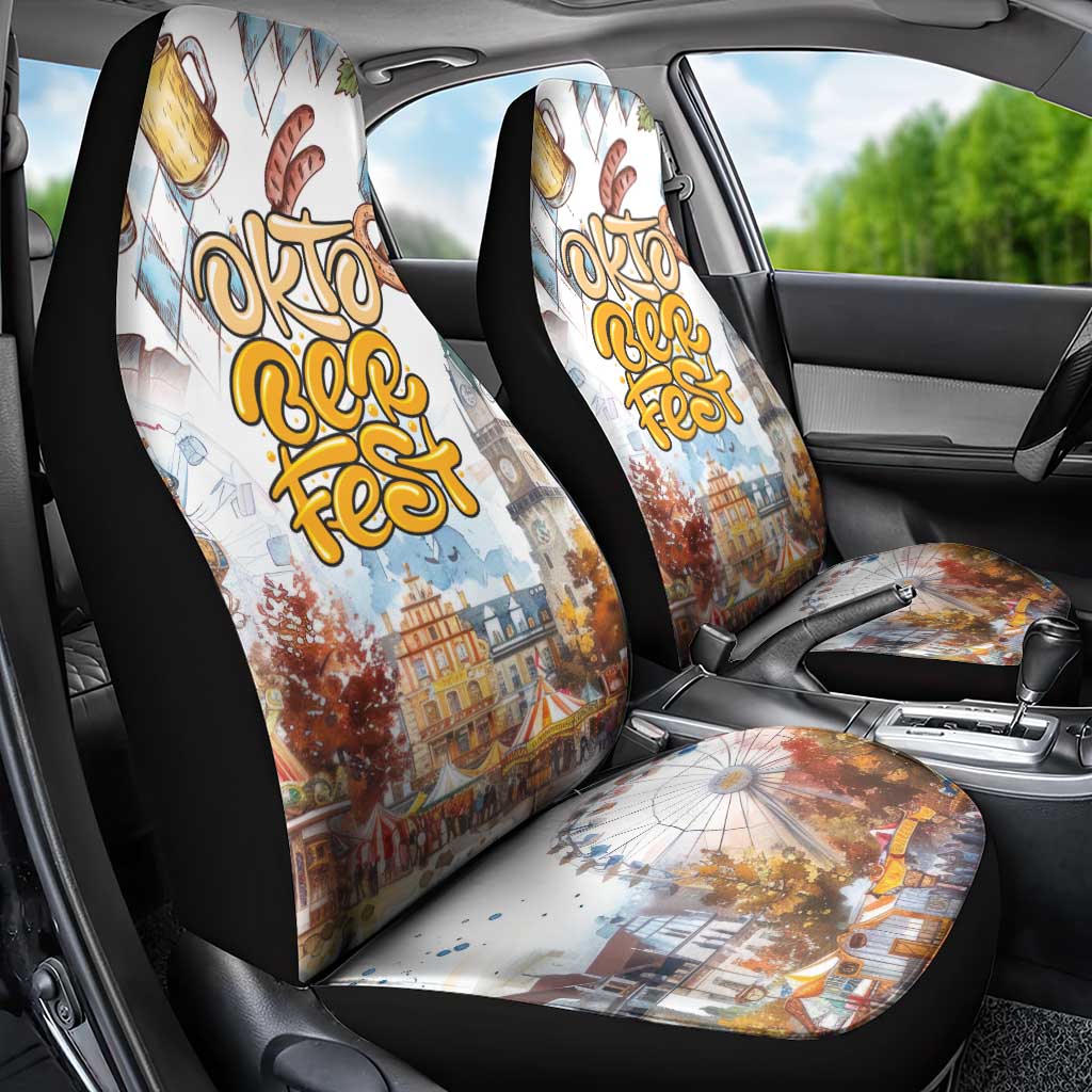German Oktoberfest Beer Car Seat Cover Heritage Beer Riesenrad Joy - Wonder Print Shop