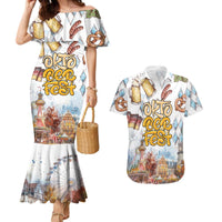 German Oktoberfest Beer Couples Matching Mermaid Dress and Hawaiian Shirt Heritage Beer Riesenrad Joy - Wonder Print Shop