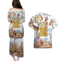 German Oktoberfest Beer Couples Matching Puletasi and Hawaiian Shirt Heritage Beer Riesenrad Joy - Wonder Print Shop