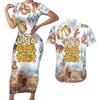 German Oktoberfest Beer Couples Matching Short Sleeve Bodycon Dress and Hawaiian Shirt Heritage Beer Riesenrad Joy - Wonder Print Shop