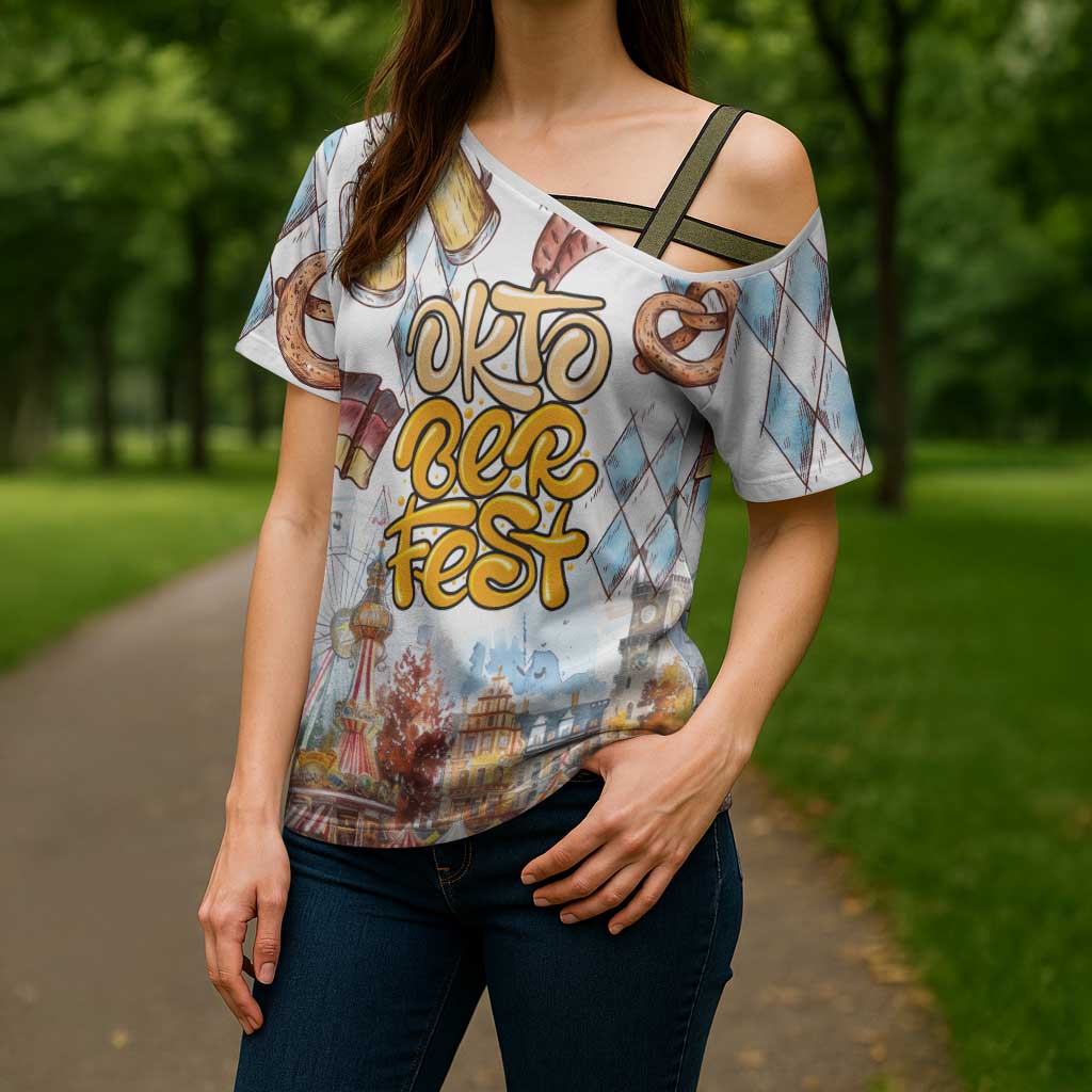 German Oktoberfest Beer Cross Shoulder Shirt Heritage Beer Riesenrad Joy - Wonder Print Shop