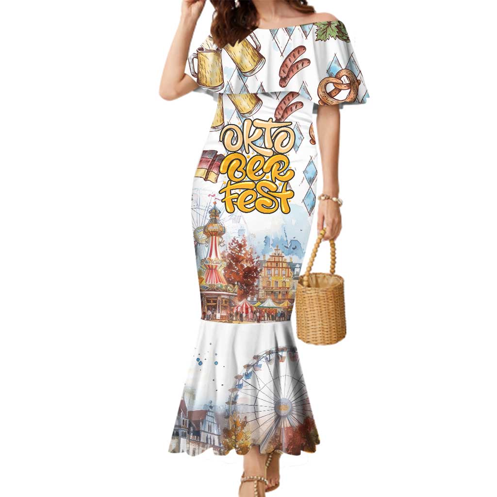 German Oktoberfest Beer Family Matching Mermaid Dress and Hawaiian Shirt Heritage Beer Riesenrad Joy - Wonder Print Shop