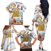 German Oktoberfest Beer Family Matching Off The Shoulder Long Sleeve Dress and Hawaiian Shirt Heritage Beer Riesenrad Joy - Wonder Print Shop