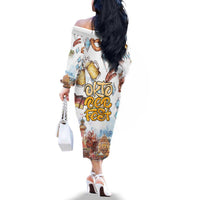 German Oktoberfest Beer Family Matching Off The Shoulder Long Sleeve Dress and Hawaiian Shirt Heritage Beer Riesenrad Joy - Wonder Print Shop