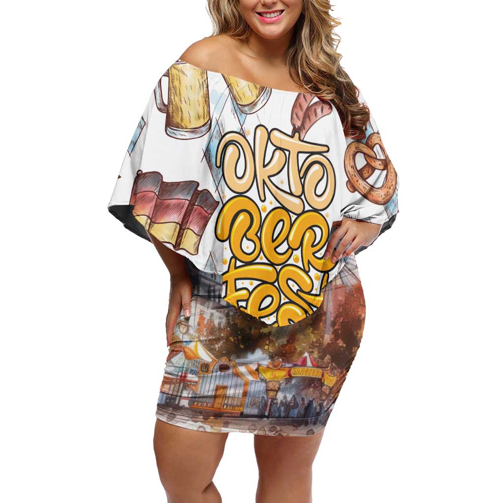 German Oktoberfest Beer Family Matching Off Shoulder Short Dress and Hawaiian Shirt Heritage Beer Riesenrad Joy - Wonder Print Shop