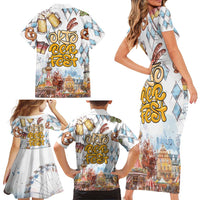 German Oktoberfest Beer Family Matching Short Sleeve Bodycon Dress and Hawaiian Shirt Heritage Beer Riesenrad Joy - Wonder Print Shop