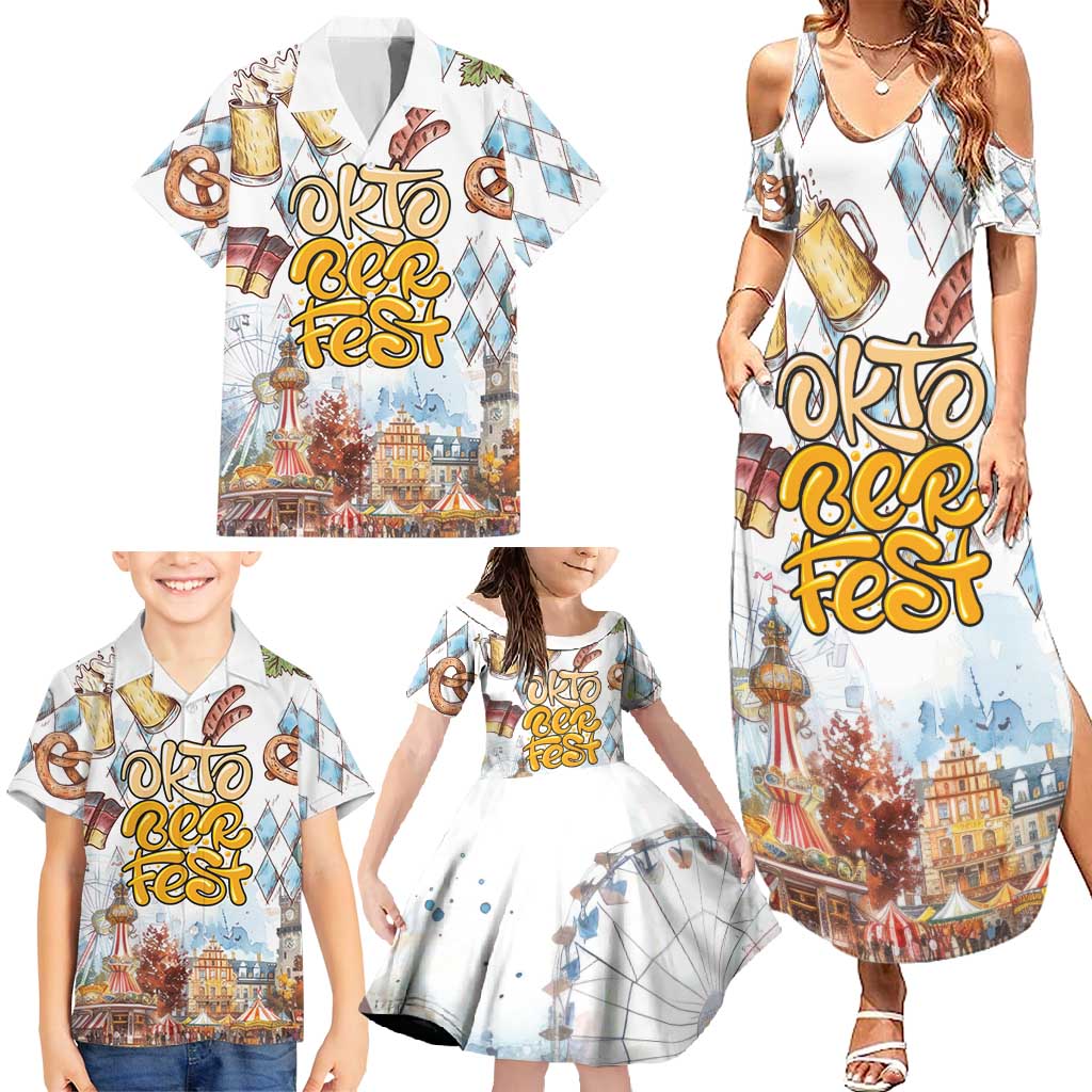 German Oktoberfest Beer Family Matching Summer Maxi Dress and Hawaiian Shirt Heritage Beer Riesenrad Joy - Wonder Print Shop