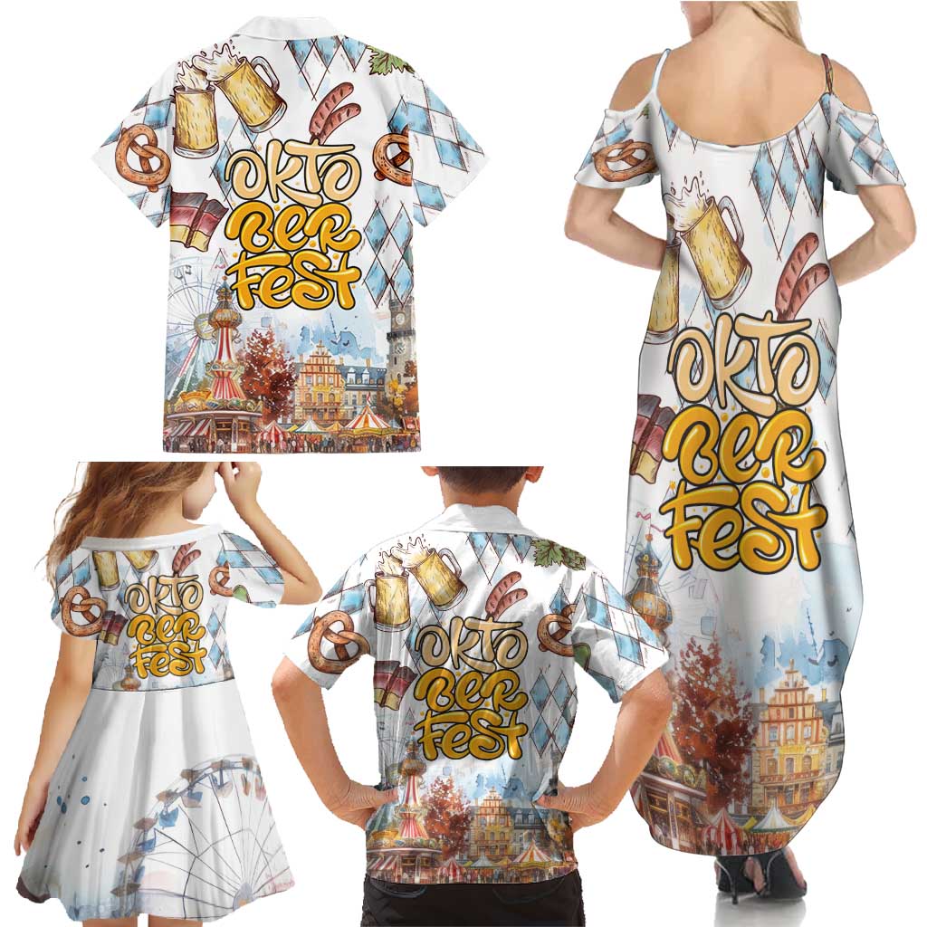 German Oktoberfest Beer Family Matching Summer Maxi Dress and Hawaiian Shirt Heritage Beer Riesenrad Joy - Wonder Print Shop