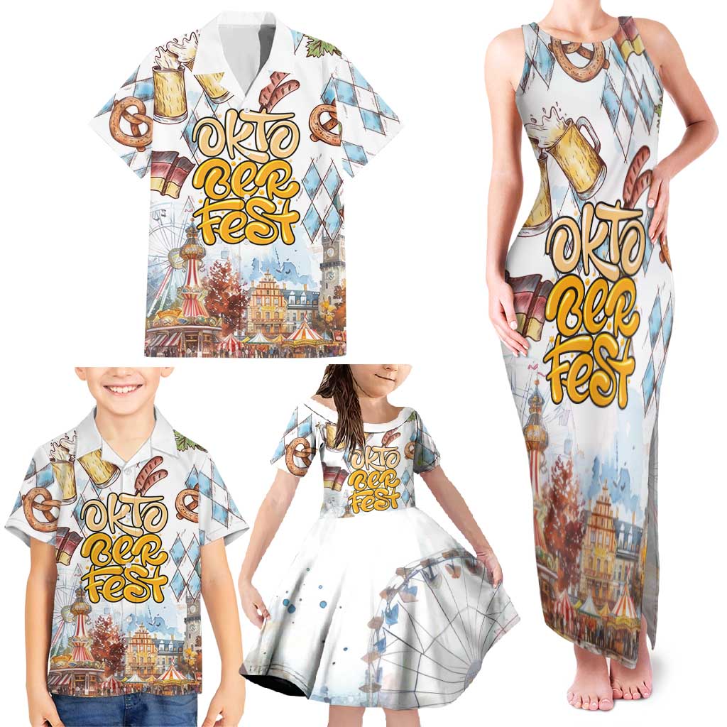 German Oktoberfest Beer Family Matching Tank Maxi Dress and Hawaiian Shirt Heritage Beer Riesenrad Joy - Wonder Print Shop