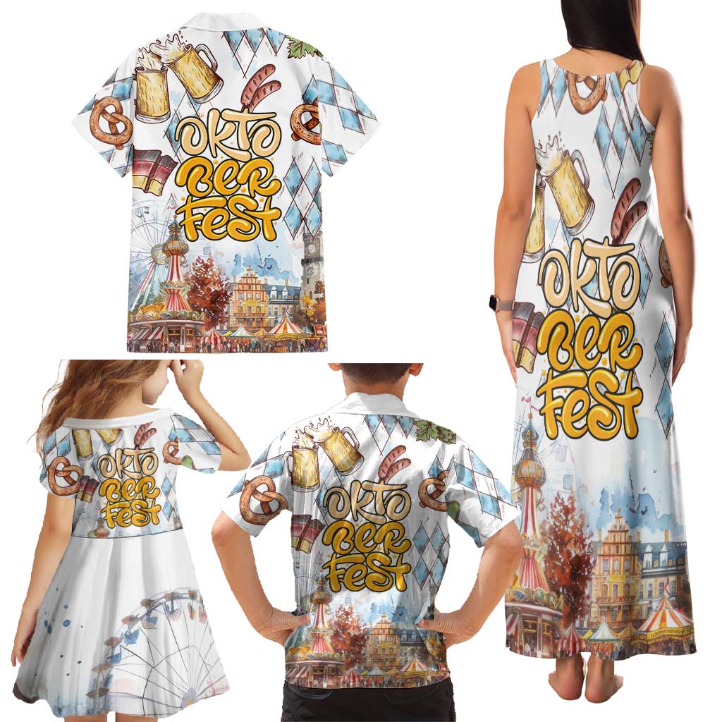 German Oktoberfest Beer Family Matching Tank Maxi Dress and Hawaiian Shirt Heritage Beer Riesenrad Joy - Wonder Print Shop