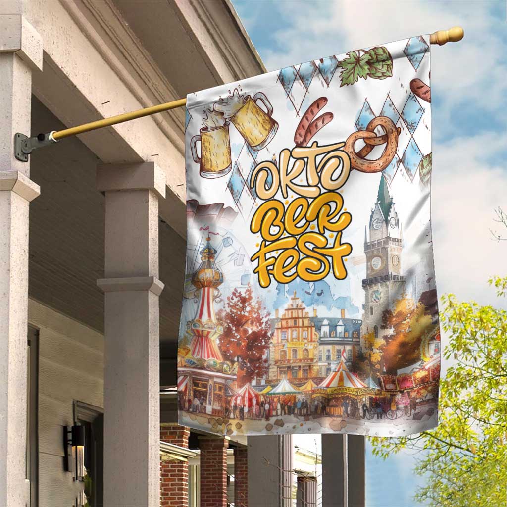 German Oktoberfest Beer Garden Flag Heritage Beer Riesenrad Joy - Wonder Print Shop