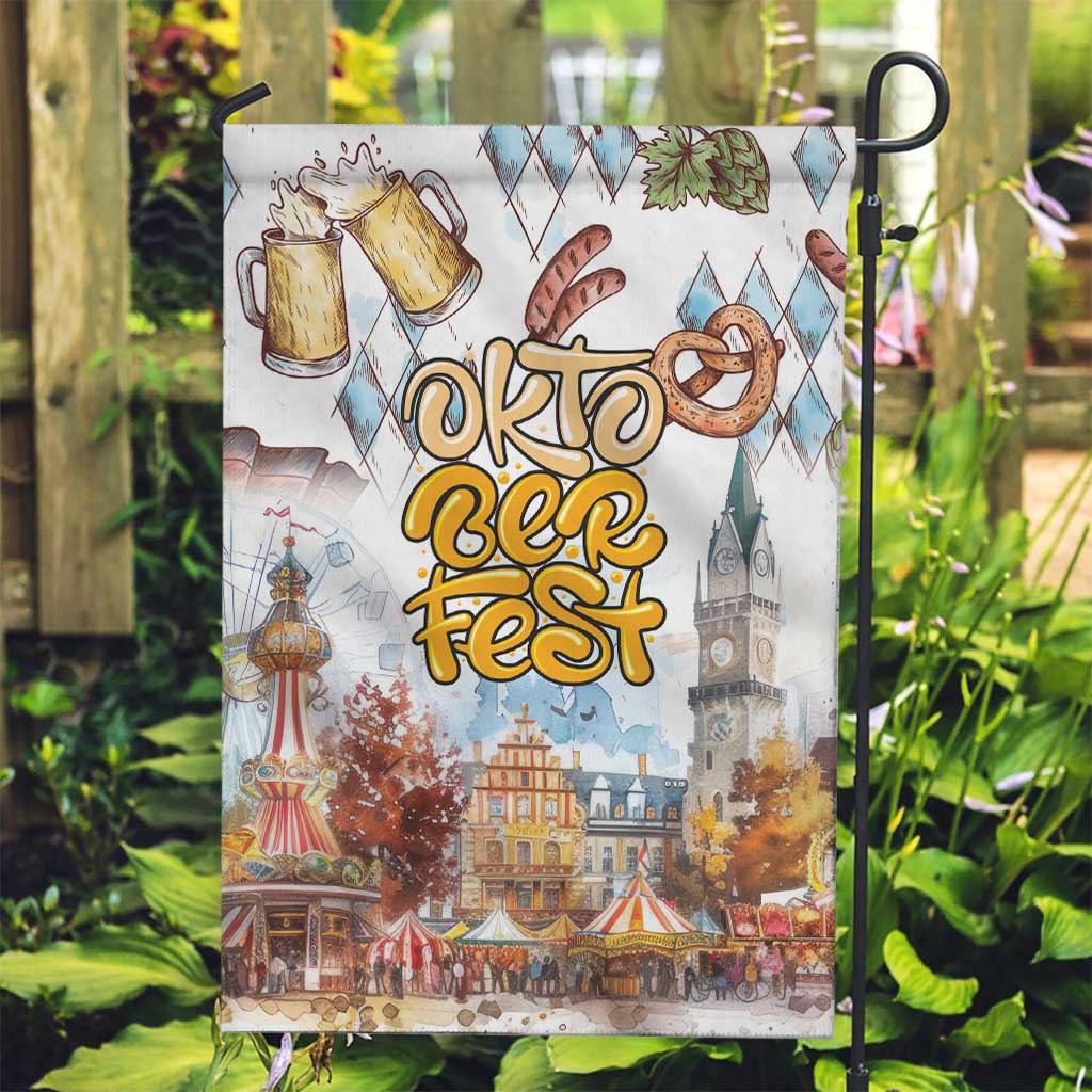German Oktoberfest Beer Garden Flag Heritage Beer Riesenrad Joy - Wonder Print Shop