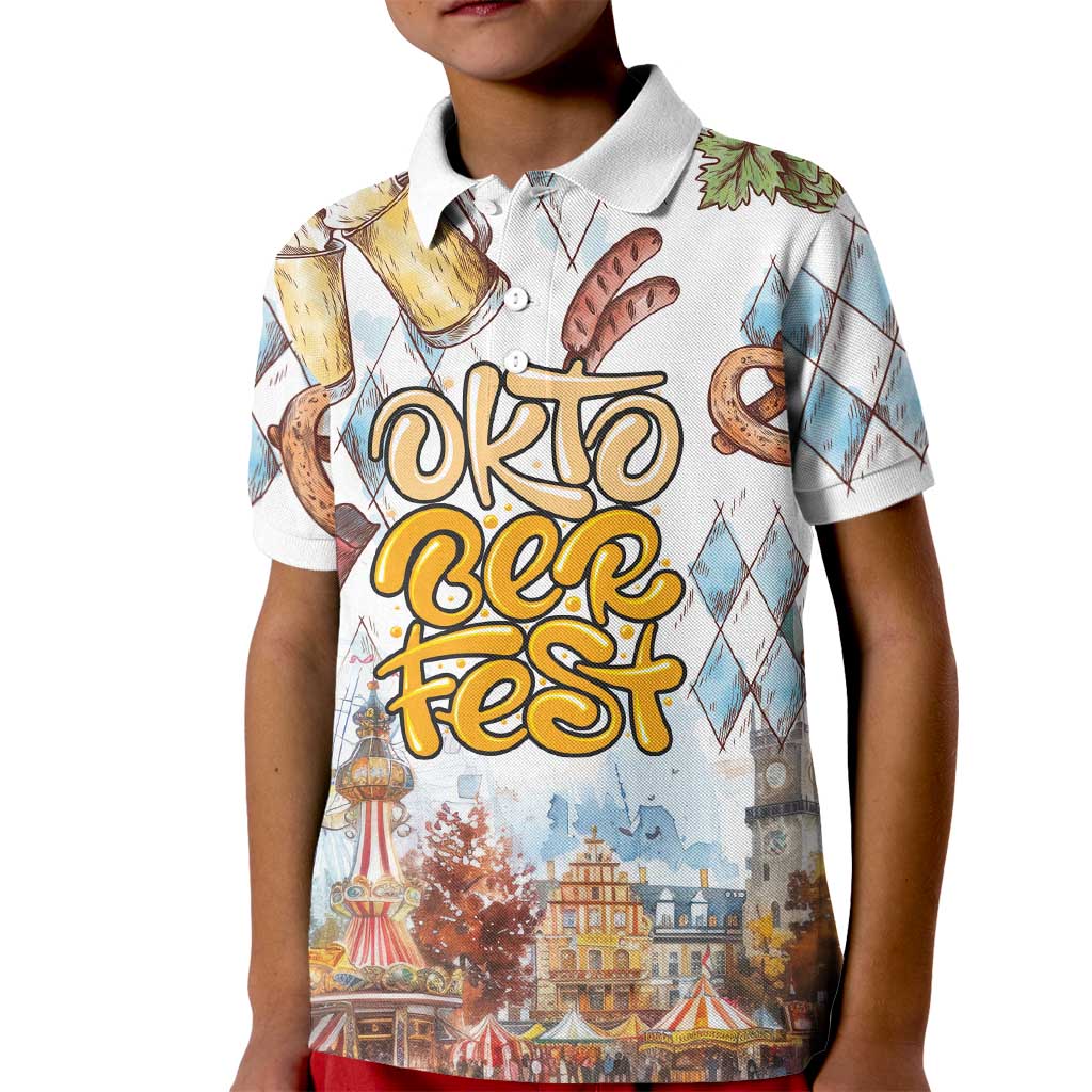 German Oktoberfest Beer Kid Polo Shirt Heritage Beer Riesenrad Joy - Wonder Print Shop