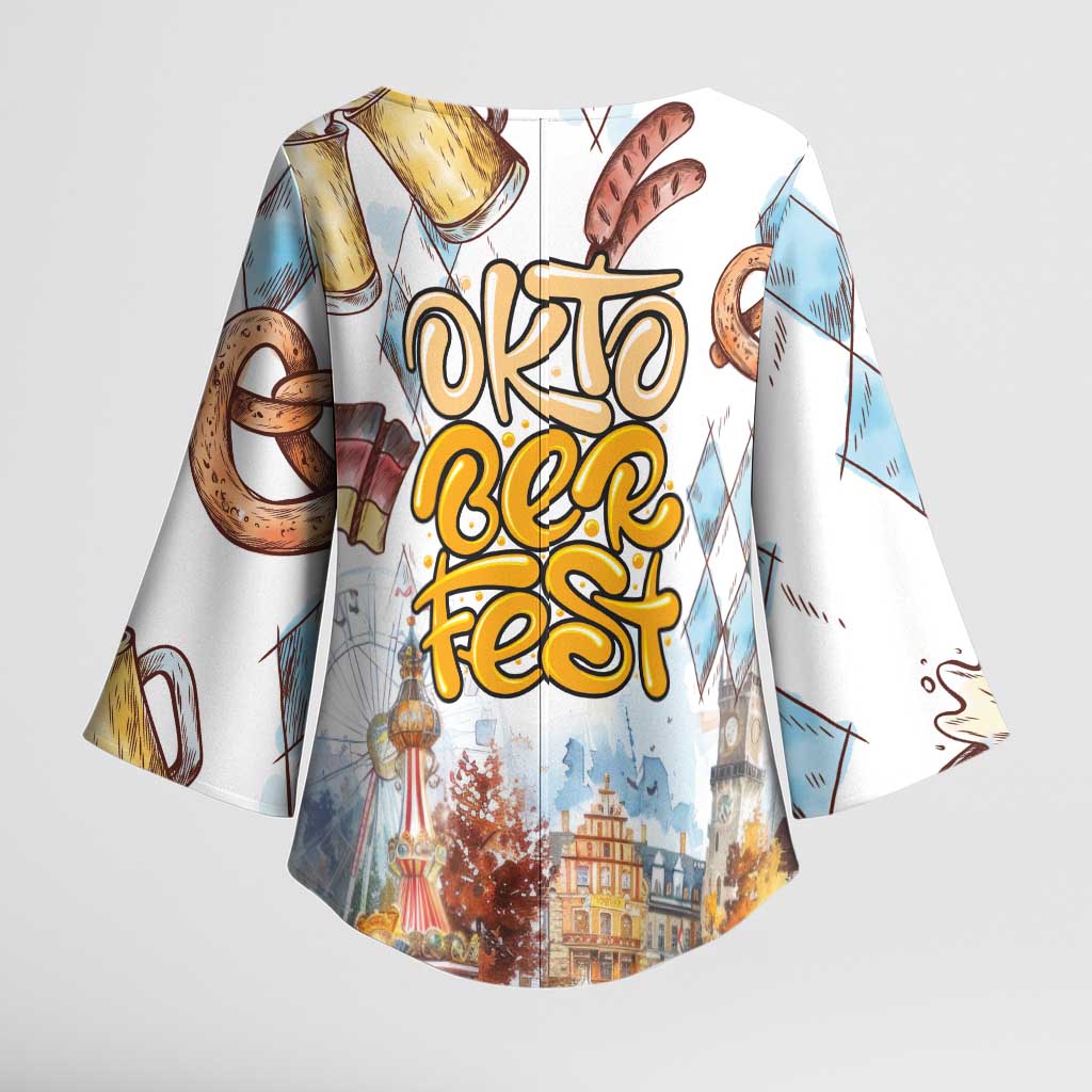German Oktoberfest Beer Kimono Sleeve Blouse Heritage Beer Riesenrad Joy - Wonder Print Shop