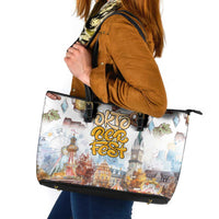 German Oktoberfest Beer Leather Tote Bag Heritage Beer Riesenrad Joy - Wonder Print Shop