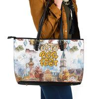 German Oktoberfest Beer Leather Tote Bag Heritage Beer Riesenrad Joy - Wonder Print Shop