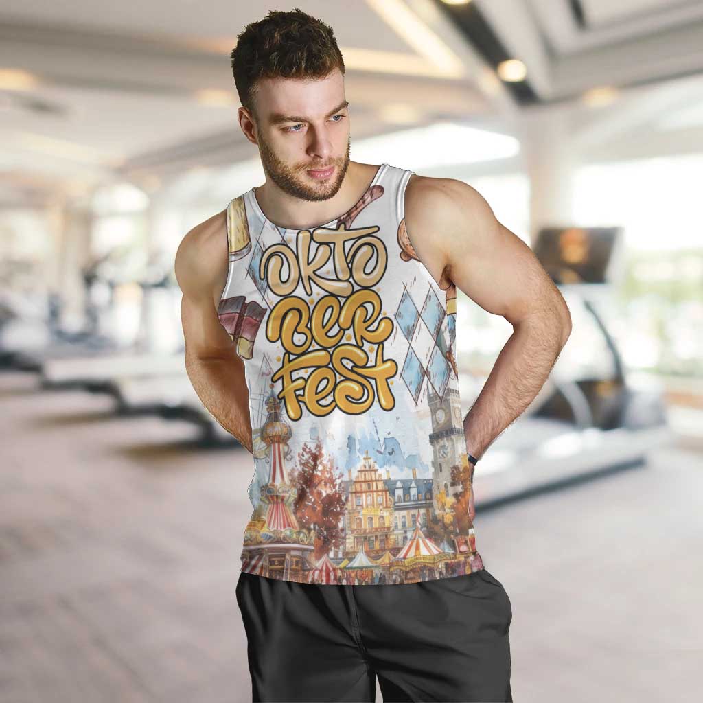 German Oktoberfest Beer Men Tank Top Heritage Beer Riesenrad Joy - Wonder Print Shop