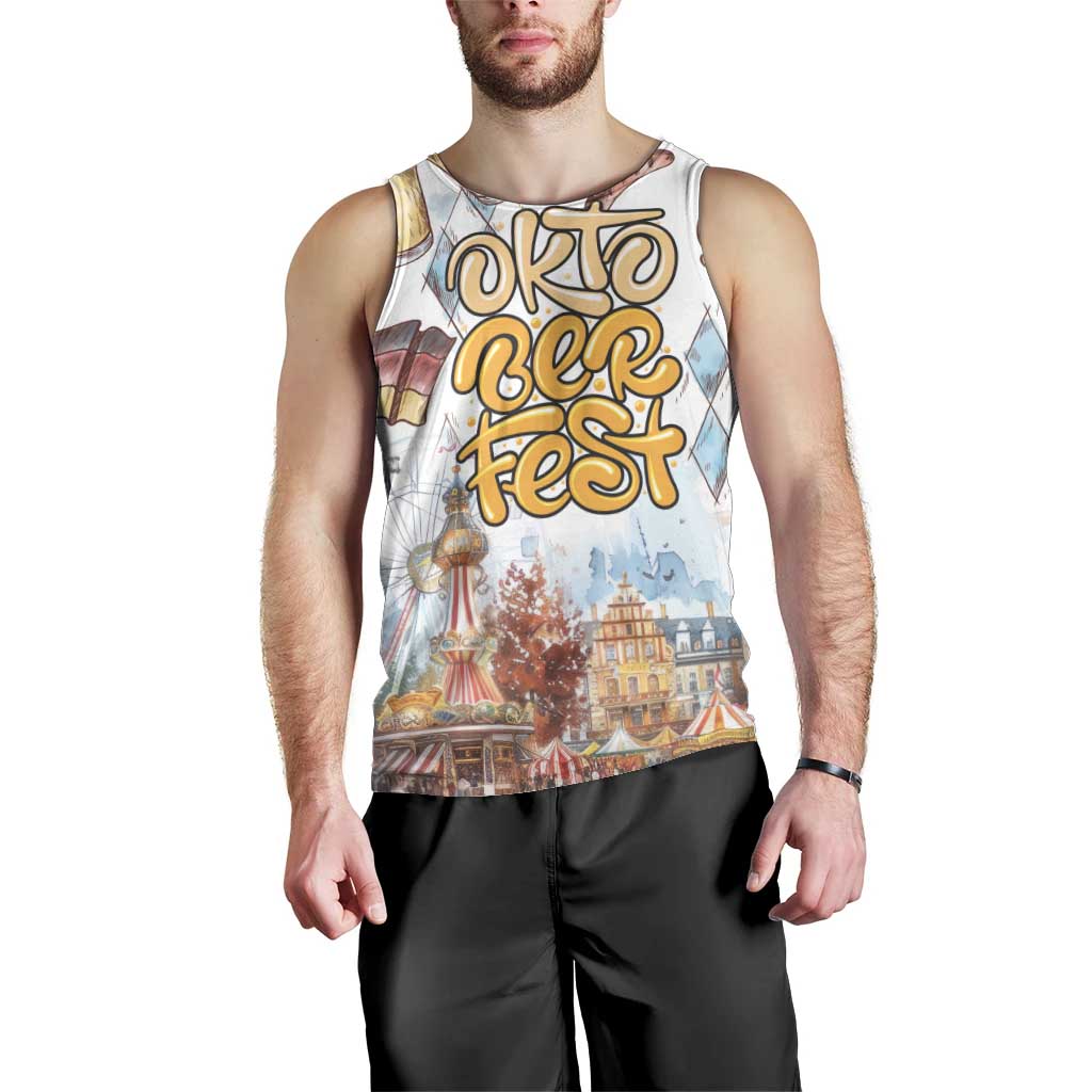 German Oktoberfest Beer Men Tank Top Heritage Beer Riesenrad Joy - Wonder Print Shop