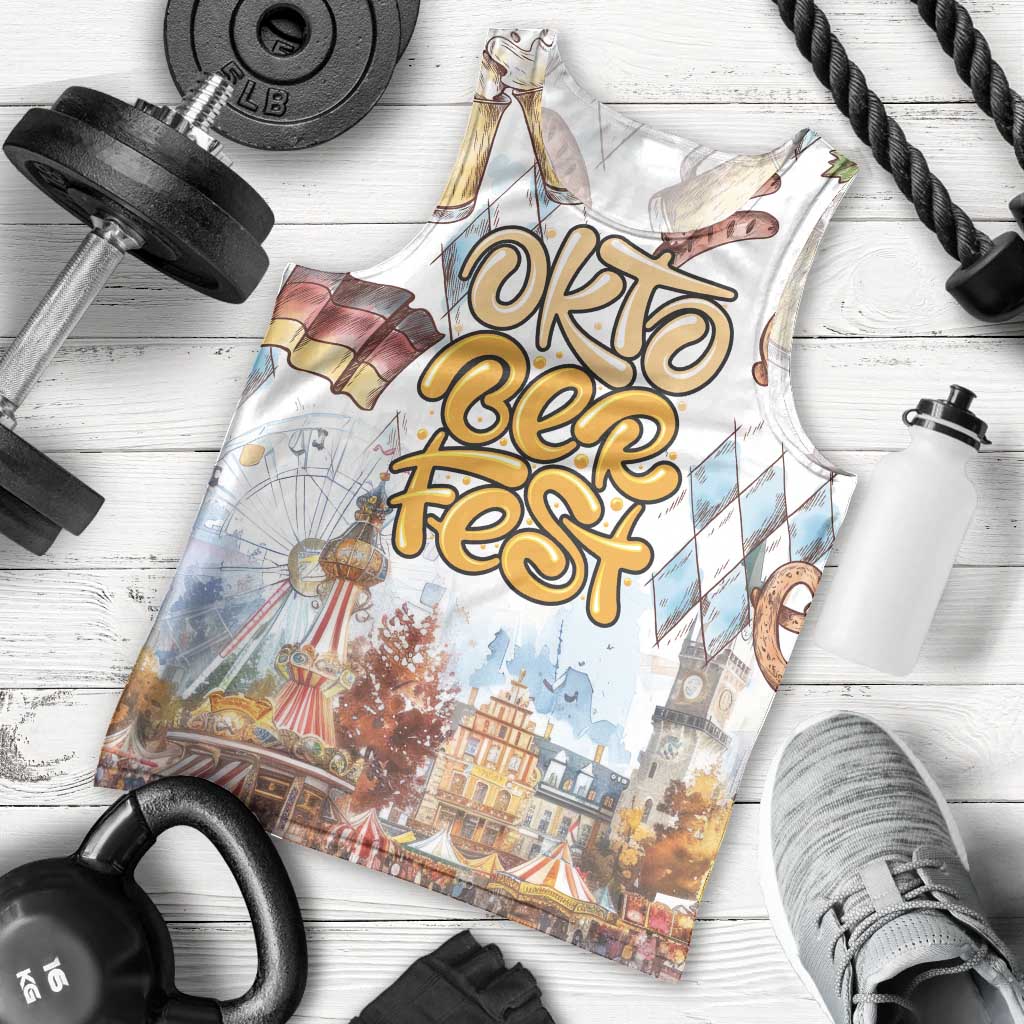 German Oktoberfest Beer Men Tank Top Heritage Beer Riesenrad Joy - Wonder Print Shop