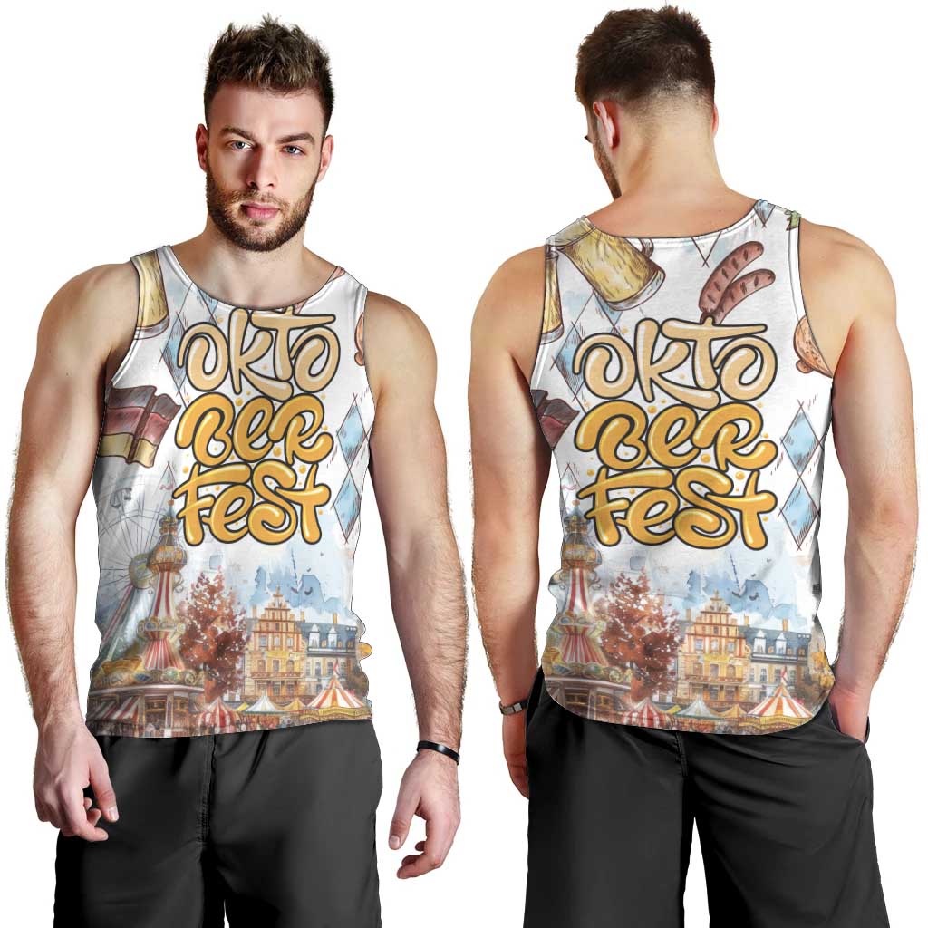 German Oktoberfest Beer Men Tank Top Heritage Beer Riesenrad Joy - Wonder Print Shop