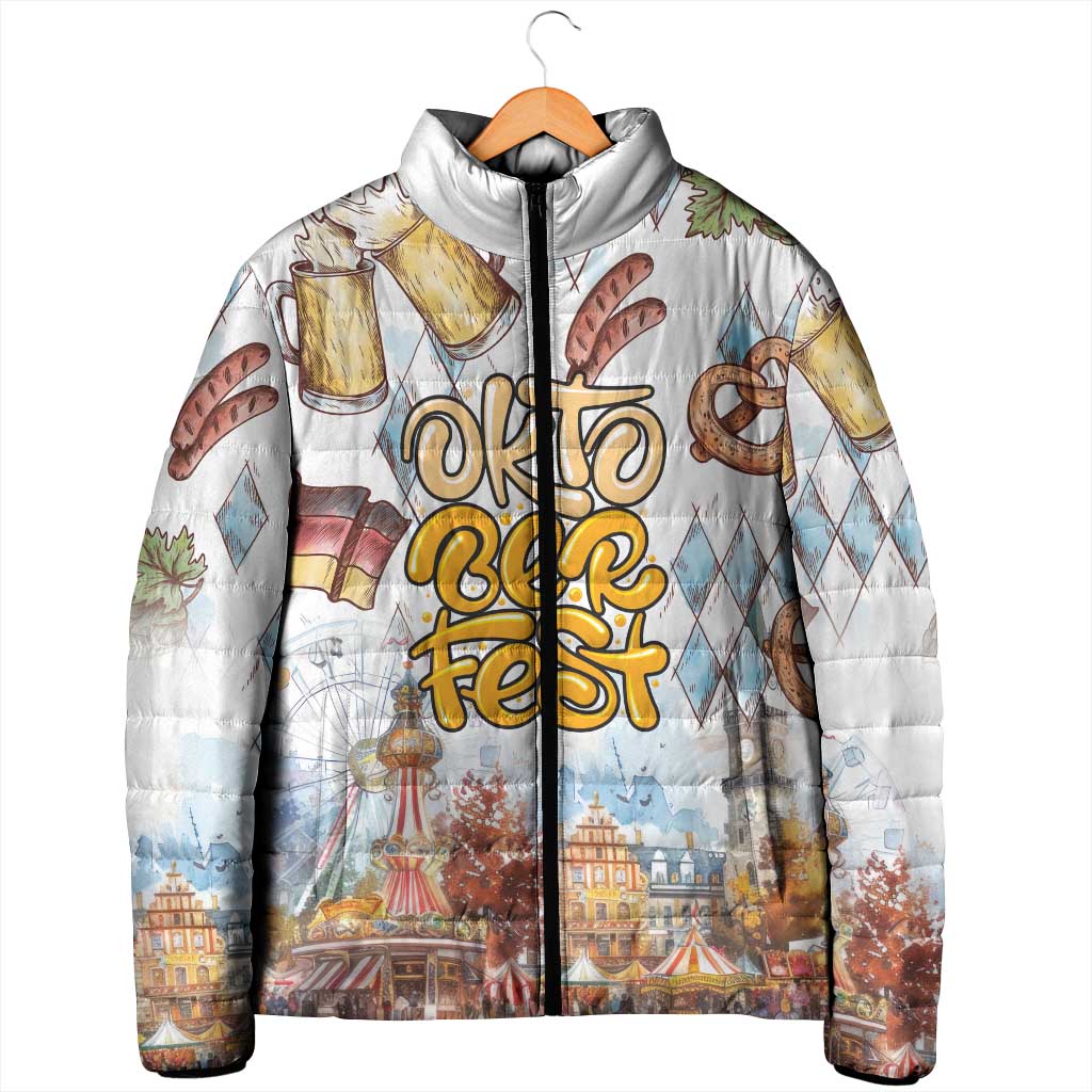German Oktoberfest Beer Padded Jacket Heritage Beer Riesenrad Joy - Wonder Print Shop