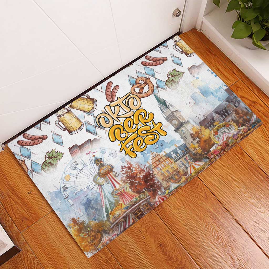 German Oktoberfest Beer Rubber Doormat Heritage Beer Riesenrad Joy - Wonder Print Shop