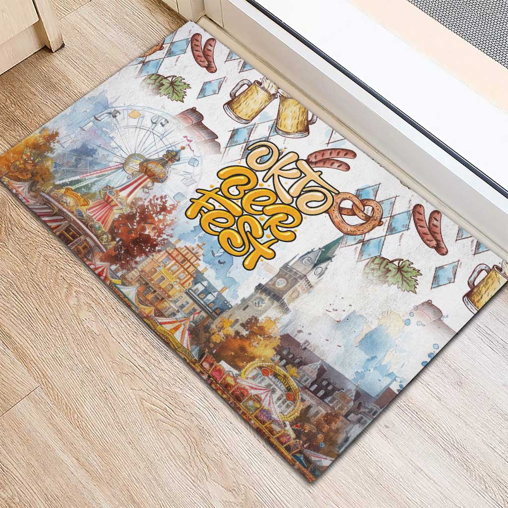 German Oktoberfest Beer Rubber Doormat Heritage Beer Riesenrad Joy - Wonder Print Shop