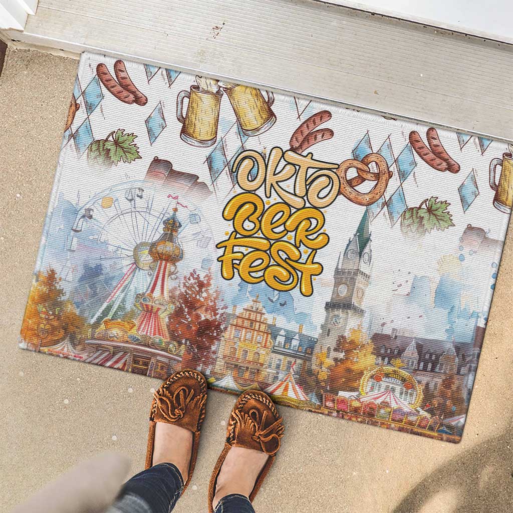 German Oktoberfest Beer Rubber Doormat Heritage Beer Riesenrad Joy - Wonder Print Shop