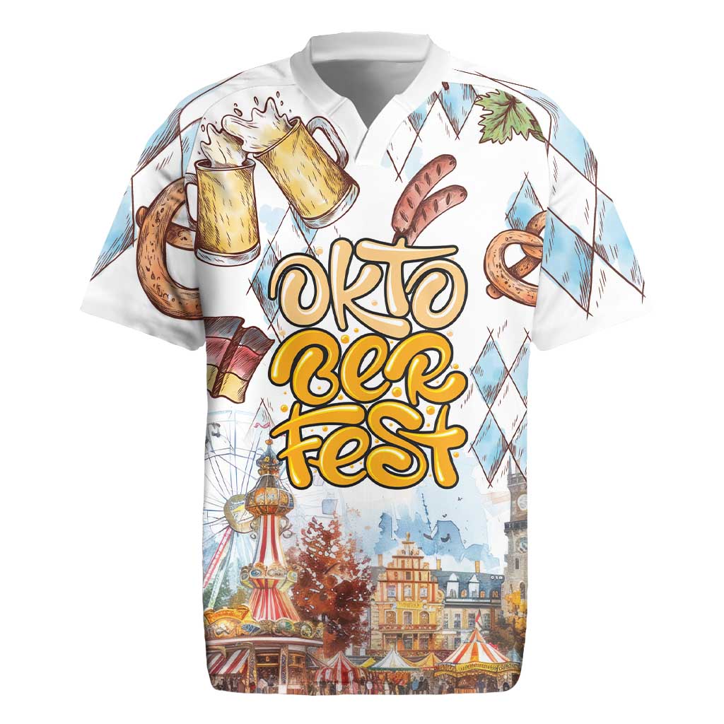 German Oktoberfest Beer Rugby Jersey Heritage Beer Riesenrad Joy - Wonder Print Shop