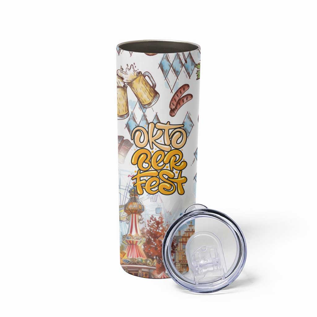 German Oktoberfest Beer Skinny Tumbler Heritage Beer Riesenrad Joy - Wonder Print Shop