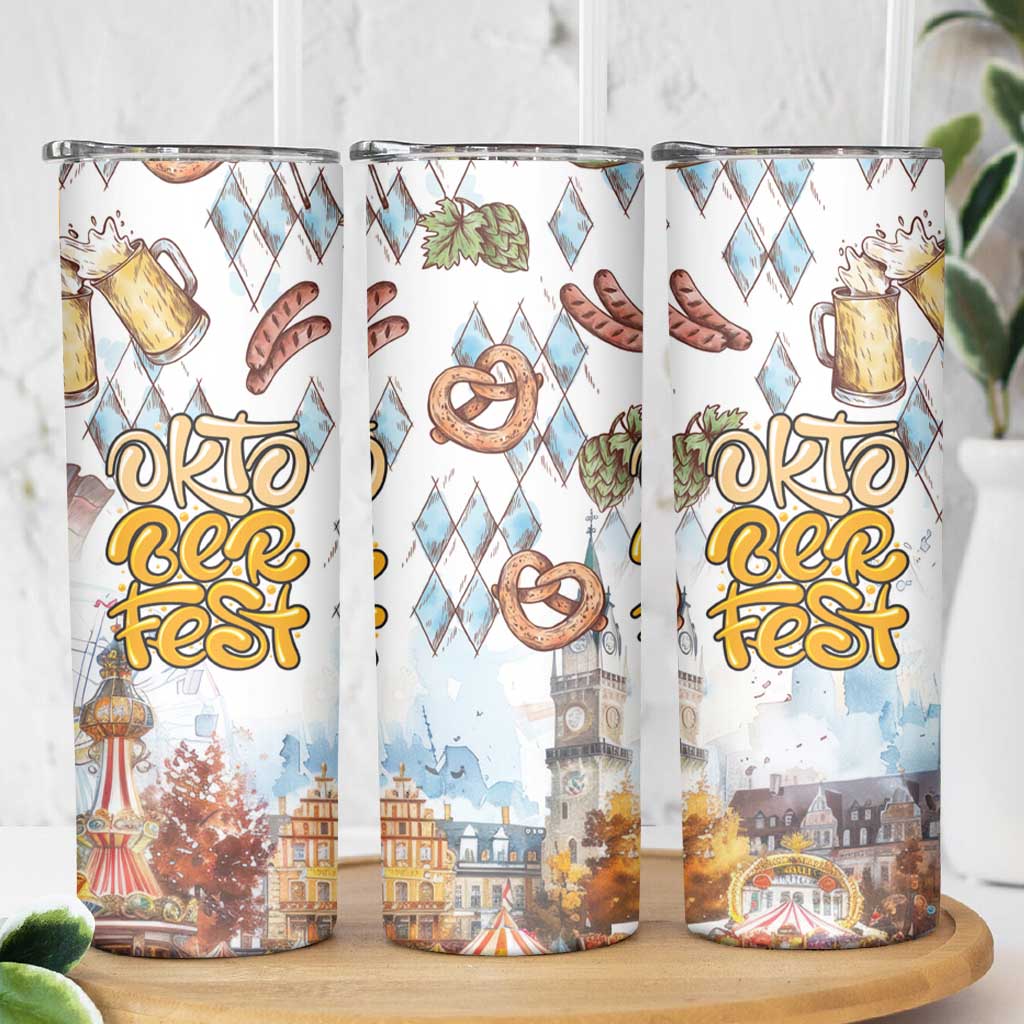 German Oktoberfest Beer Skinny Tumbler Heritage Beer Riesenrad Joy - Wonder Print Shop