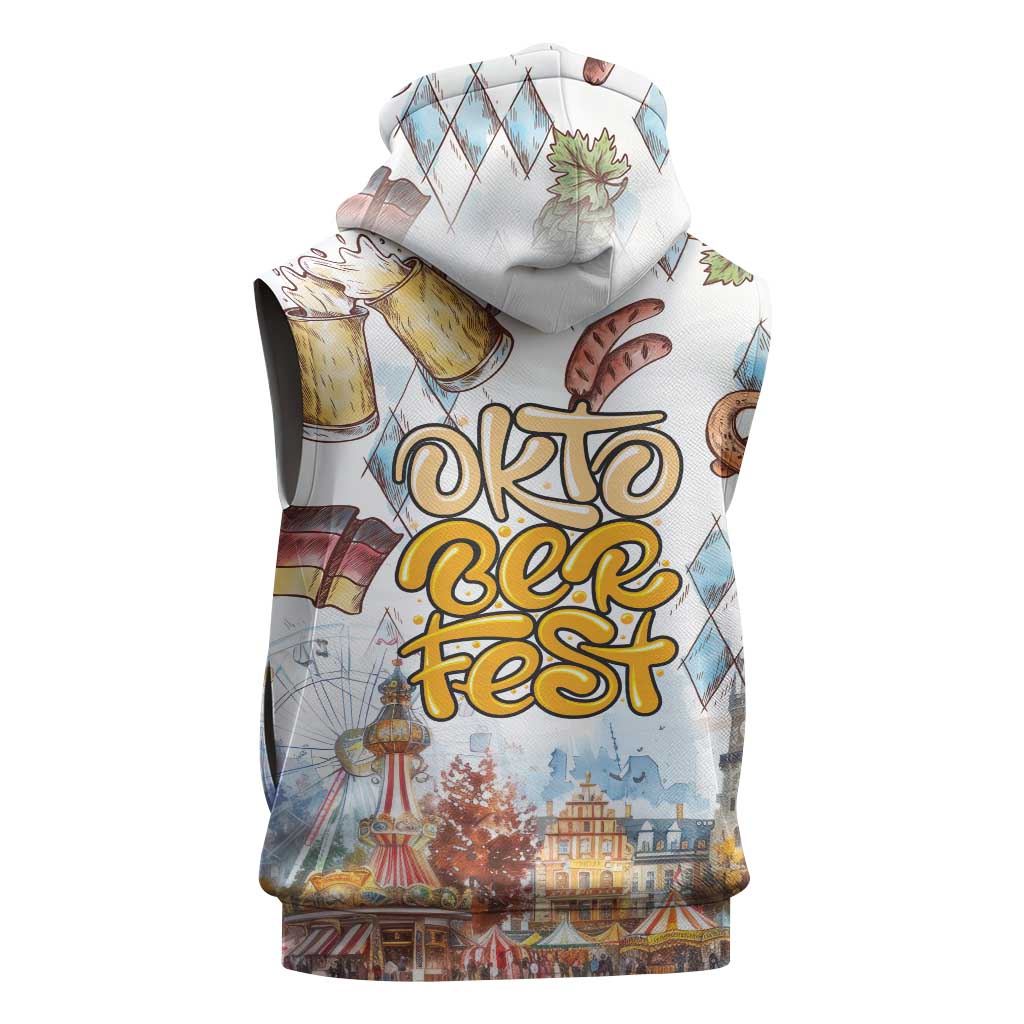 German Oktoberfest Beer Sleeveless Hoodie Heritage Beer Riesenrad Joy - Wonder Print Shop
