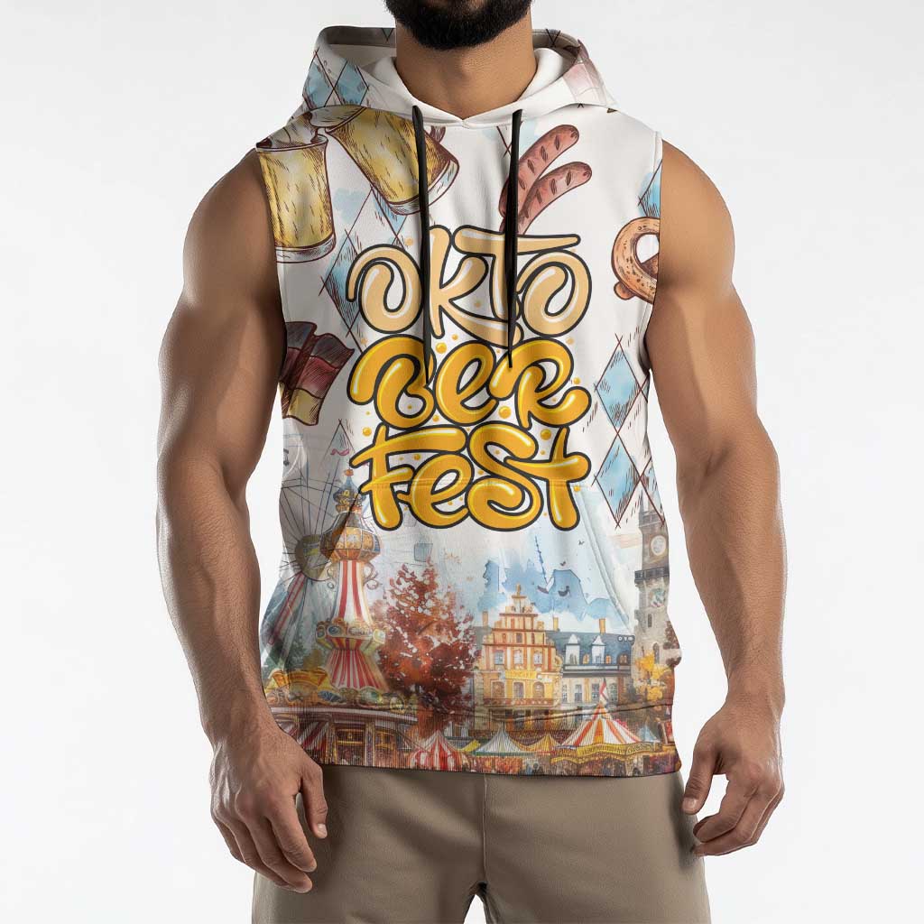 German Oktoberfest Beer Sleeveless Hoodie Heritage Beer Riesenrad Joy - Wonder Print Shop