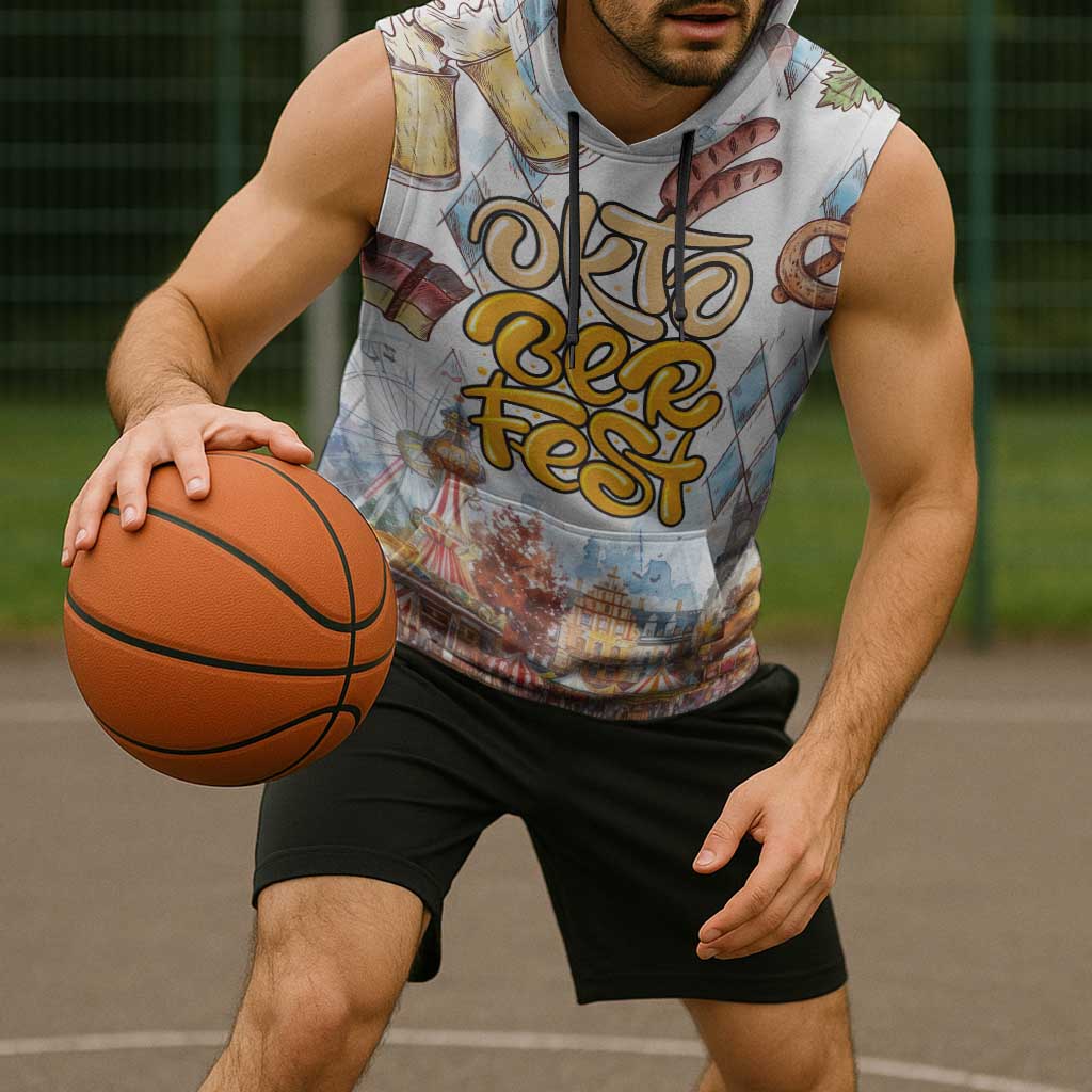 German Oktoberfest Beer Sleeveless Hoodie Heritage Beer Riesenrad Joy - Wonder Print Shop