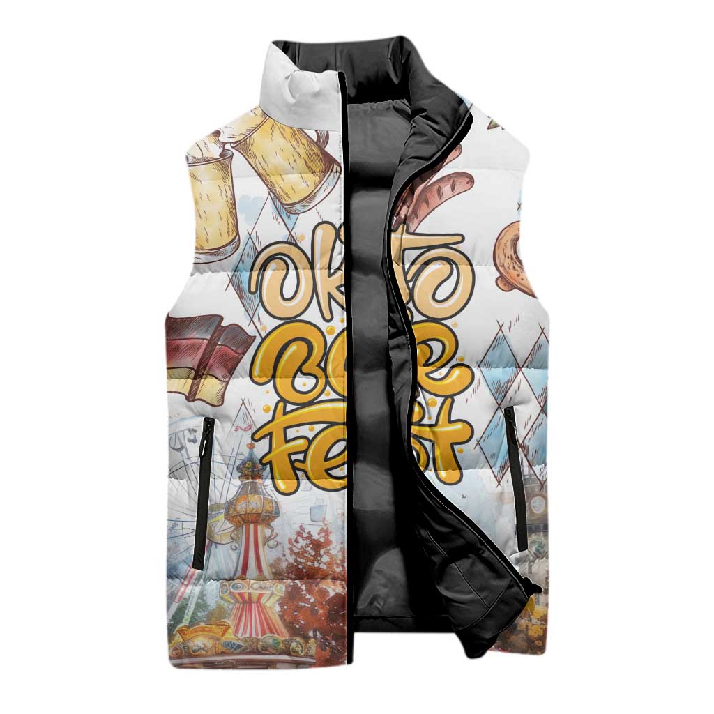 German Oktoberfest Beer Sleeveless Puffer Jacket Heritage Beer Riesenrad Joy - Wonder Print Shop
