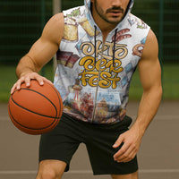 German Oktoberfest Beer Sleeveless Zip Hoodie Heritage Beer Riesenrad Joy - Wonder Print Shop