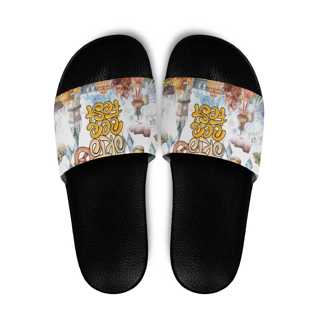 German Oktoberfest Beer Slide Sandals Heritage Beer Riesenrad Joy - Wonder Print Shop