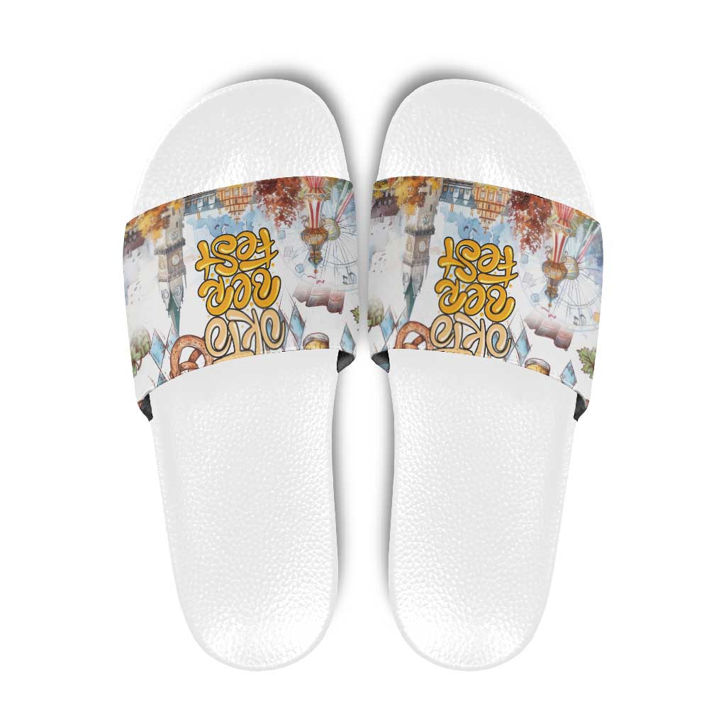 German Oktoberfest Beer Slide Sandals Heritage Beer Riesenrad Joy - Wonder Print Shop