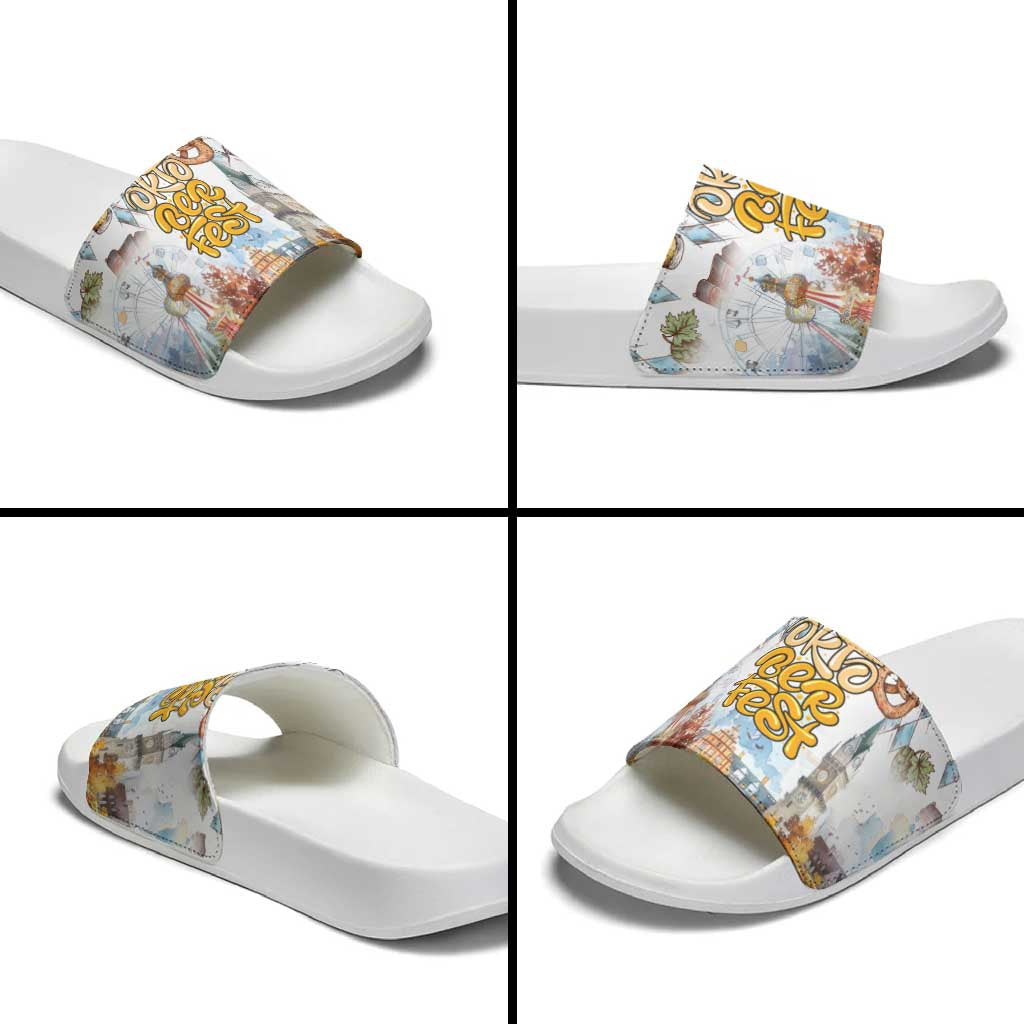German Oktoberfest Beer Slide Sandals Heritage Beer Riesenrad Joy - Wonder Print Shop