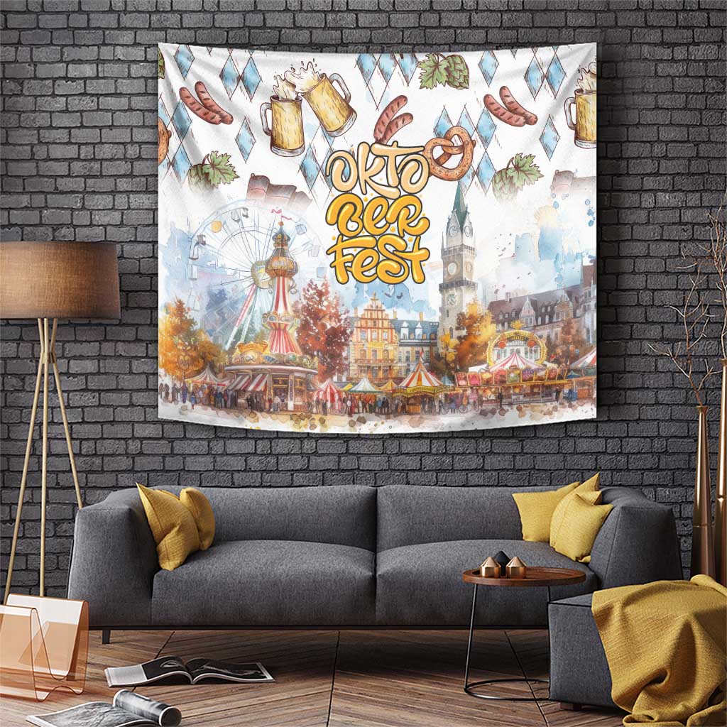 German Oktoberfest Beer Tapestry Heritage Beer Riesenrad Joy - Wonder Print Shop